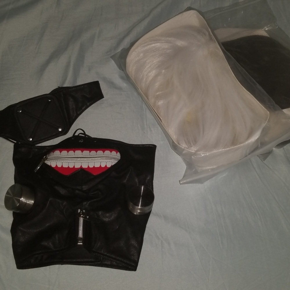 Tokyo Ghoul Kaneki Ken Cosplay Mask & Wigs Bundle